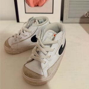 Nike Kids White and Black High-Top Sneakers